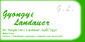 gyongyi landauer business card